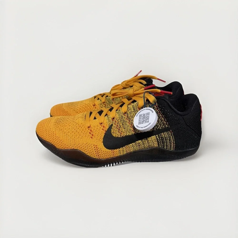 Nike 2016 Kobe XI Elite Low Bruce Lee Yellow Black 9.5 Eur 43 822675-706 NIB NEW